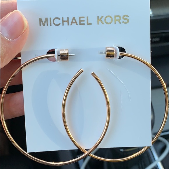 Michael Kors Rose Gold Hoops - Picture 5 of 5